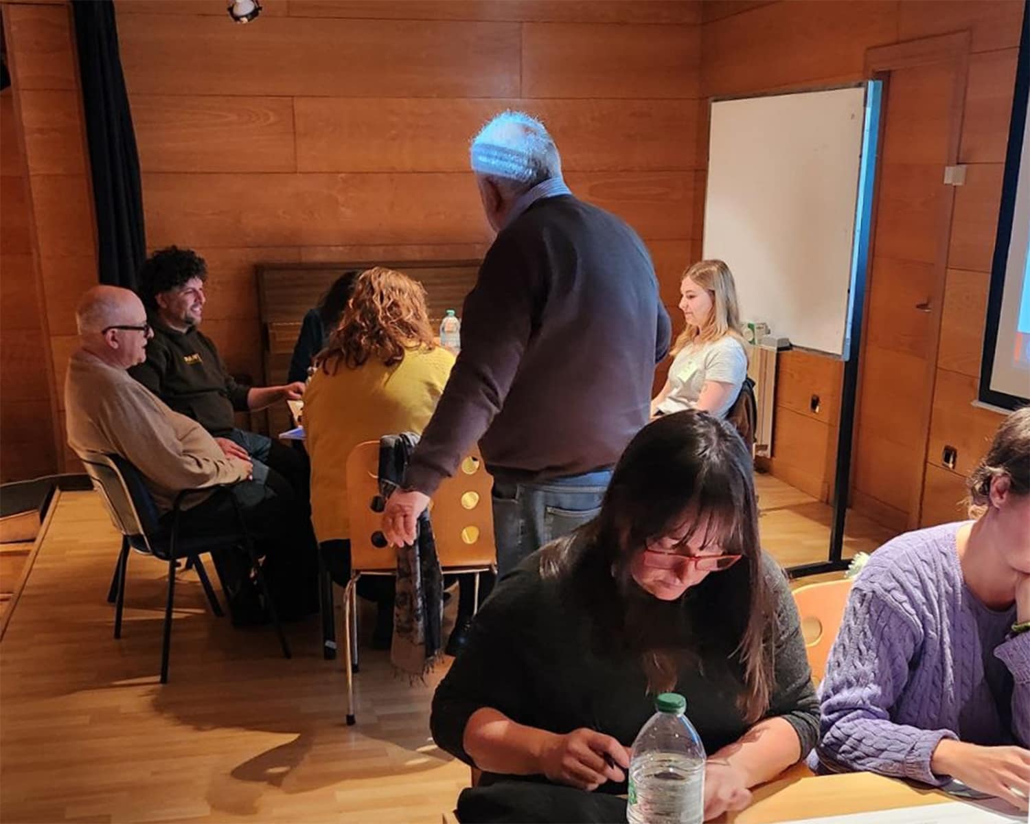 Course participants working in small groups.