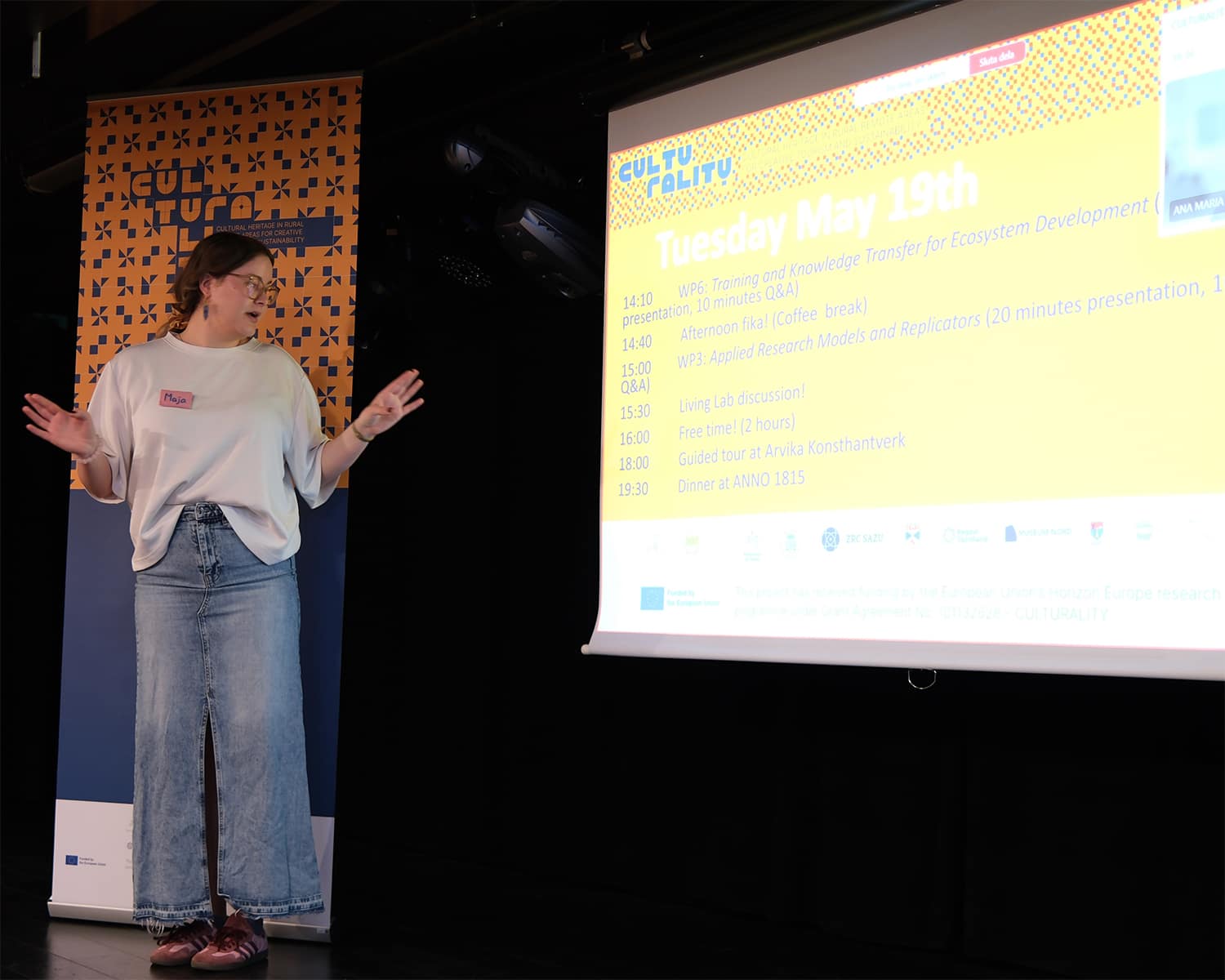 Region Värmland researcher Maja Westerlund during her introductory presentation.