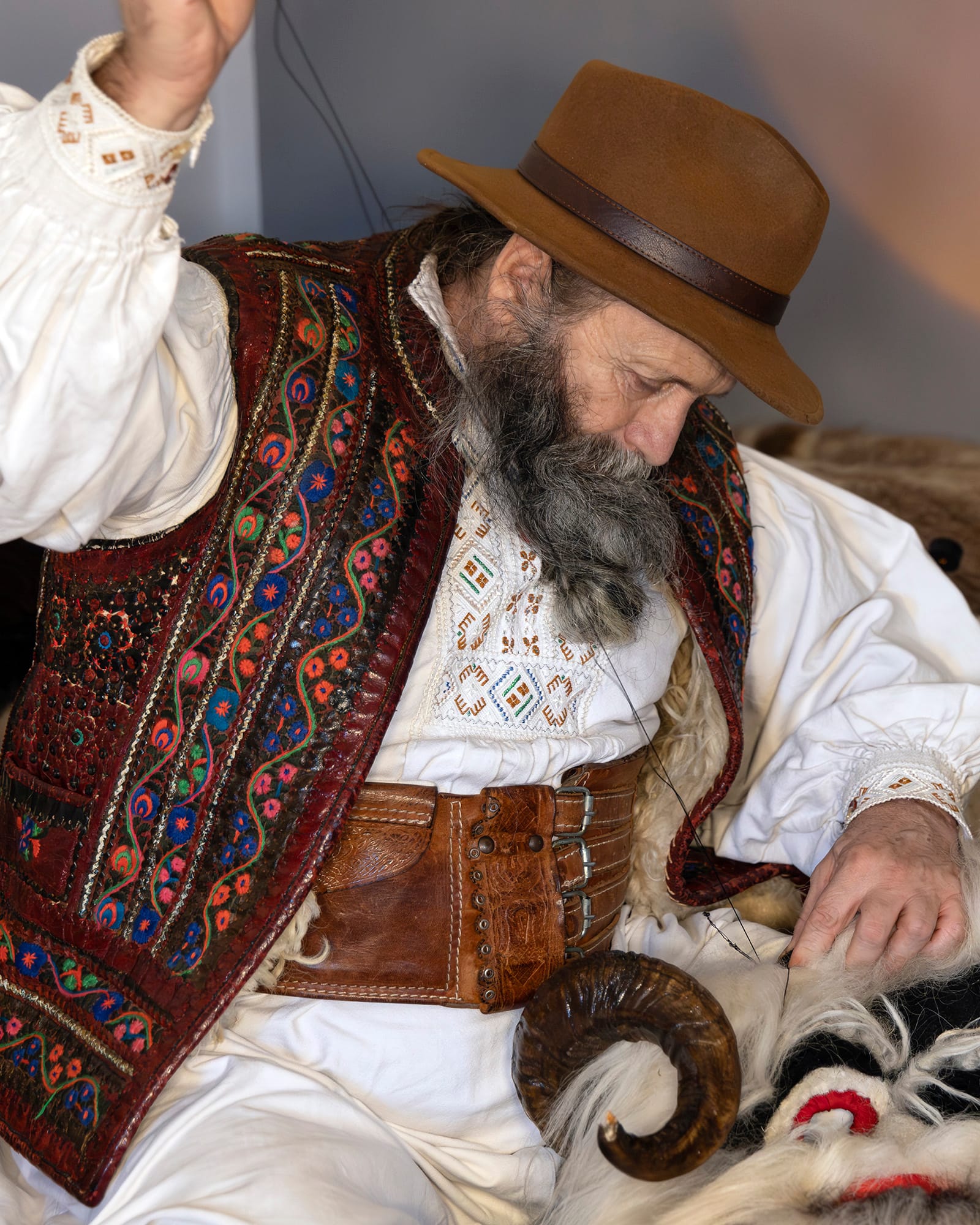 Vasile Șușca and his masks.
