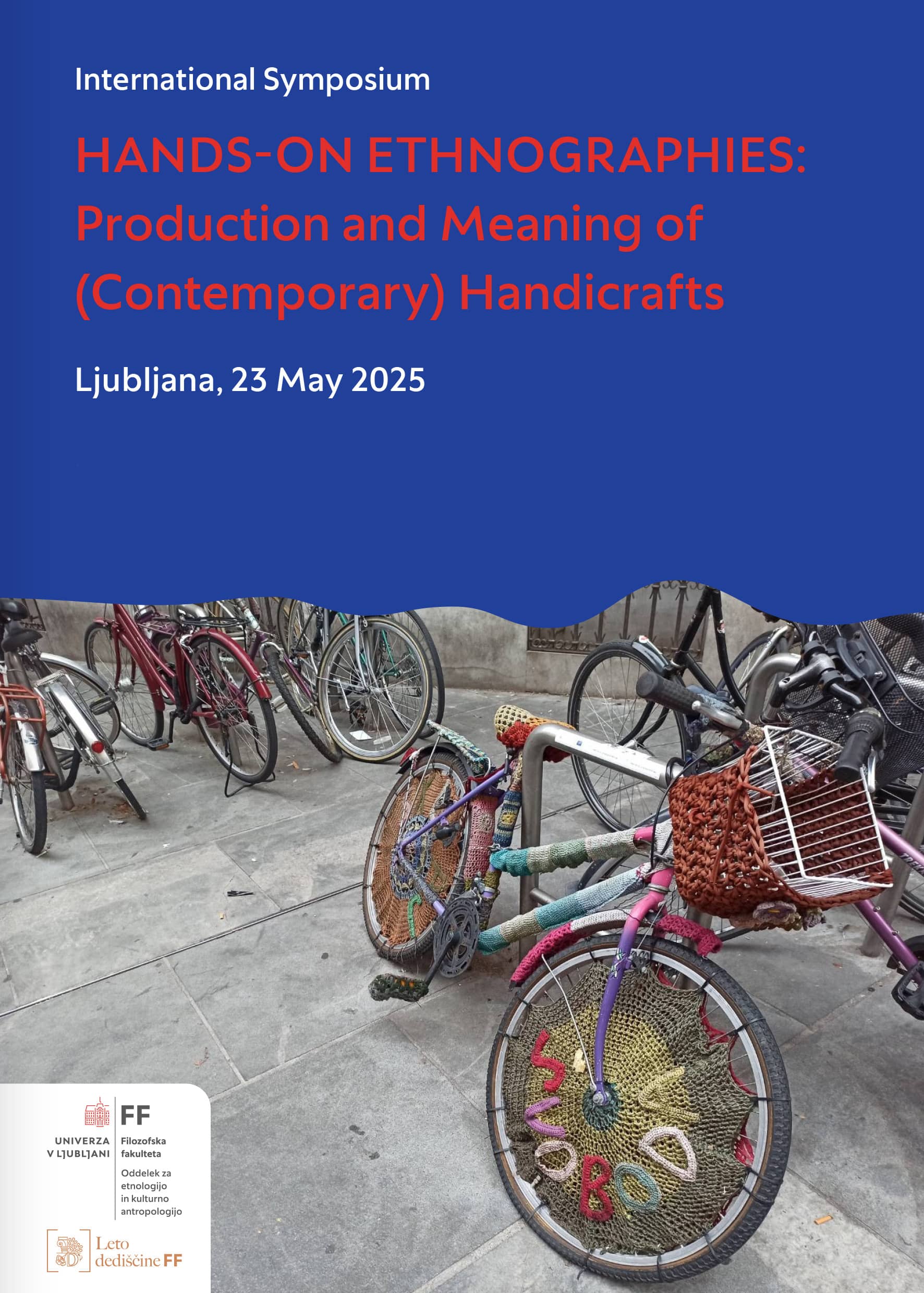 On May 23, 2025, Faculty of Arts, University of Ljubljana will host the international symposium "Hands-on Ethnographies: Production and Meaning of (Contemporary) Handicrafts". This event, part of the Faculty of Arts' Year of Heritage, will bring together researchers and enthusiasts to explore the dynamic field of handicrafts. The symposium will feature sessions examining the representation and practices of handicrafts in today's world. Discussions will cover various topics, including the social role of handicrafts, women's perspectives on craft production, the impact of technology on traditional practices, and the potential of handicrafts to address challenges of adolescence and ageing. Saša Poljak Istenič from the Culturality project team will moderate the "Representations" session, bringing findings from recent Culturality research into the conversation. In addition to the academic discussions, the event will highlight the practical and social dimensions of handicrafts. A handicraft fair scheduled for the same day will enable visitors to interact with craftspeople and their creations directly. Furthermore, a public discussion on May 22 will explore the cognitive benefits and contemporary significance of engaging in handicraft activities. The symposium aims to emphasize the ongoing importance of handicrafts in contemporary society, highlighting their connections to cultural heritage, economic structures, and personal well-being.