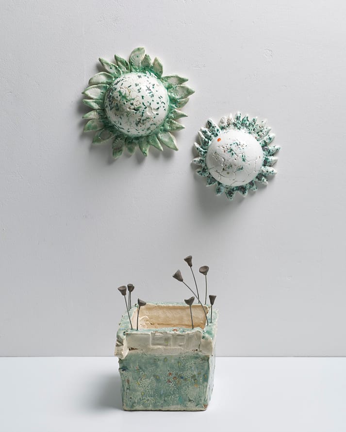 Views of the piece "Creciendo Entre Dos Soles" from different angles.