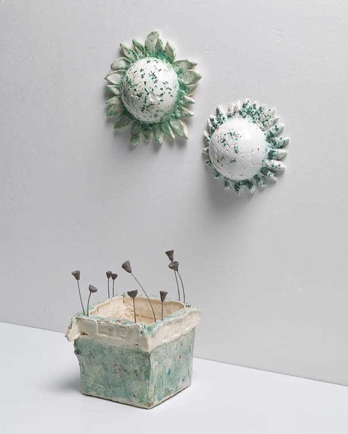 Views of the piece "Creciendo Entre Dos Soles" from different angles.